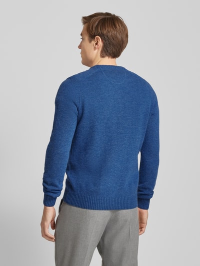 MCNEAL Strickpullover aus Lammwolle mit Label-Stitching Royal Melange 5