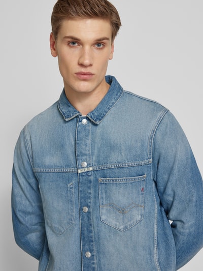 Replay Regular Fit Jeanshemdjacke mit Brusttasche Modell 'Worker Shirt' Jeansblau 3
