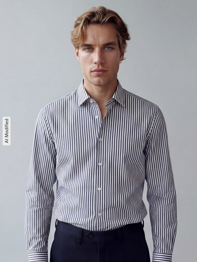 BOSS Regular Fit Businesshemd aus Baumwoll-Mix Modell 'H-Joe-kent' Marine 4