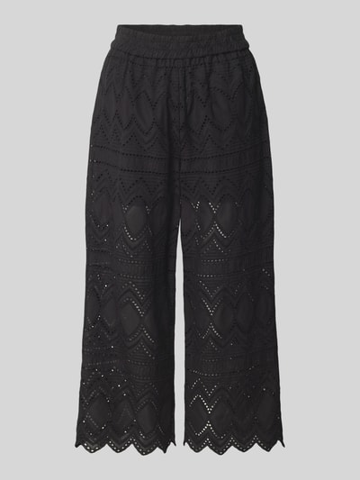 Christian Berg Woman Selection Regular fit culotte met broderie anglaise Zwart - 2