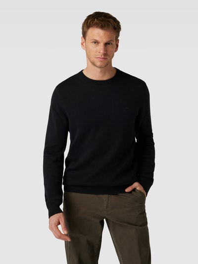 Christian Berg Men Gebreide pullover in gemêleerde look Zwart - 4