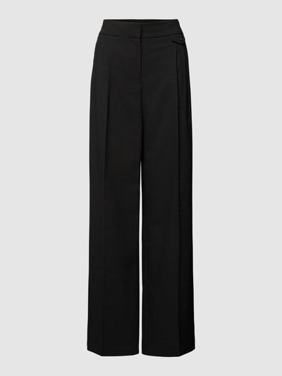 OPUS Flared Cut Bundfaltenhose mit Webmuster Modell 'Marzena' Black 2