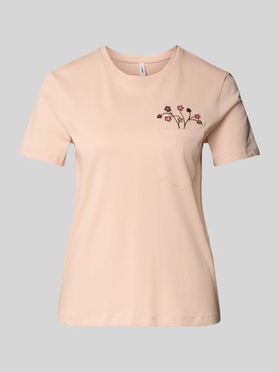 Only Regular fit T-shirt van puur katoen, model 'POLLY' Lichtroze - 2