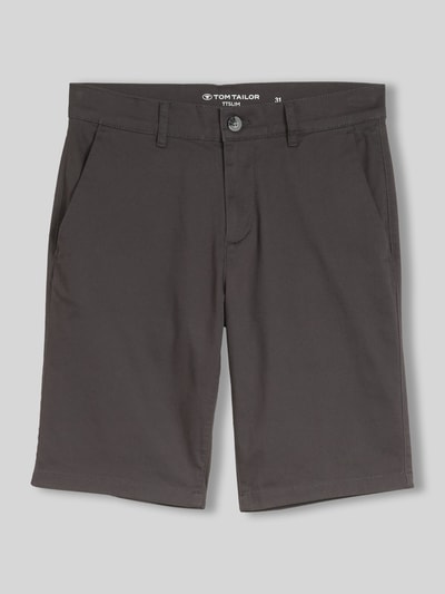 Tom Tailor Slim Fit Chinoshorts aus reiner Baumwolle Dunkelgrau 2