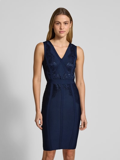 Lipsy Sukienka koktajlowa o długości do kolan z dekoltem w serek Granatowy 4