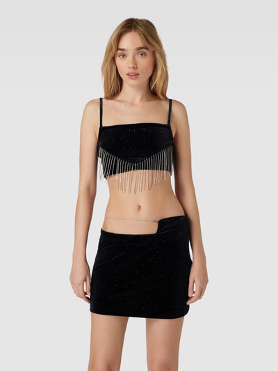 Review X GNO Samt Crop Top mit Fransen aus Strass - REVIEW X GNO Black 4