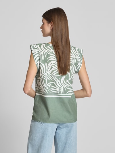 ZABAIONE Regular Fit Blusentop aus Leinen-Baumwoll-Mix Khaki 5