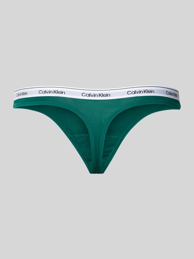 Calvin Klein Underwear String mit elastischem Logo-Bund Dunkelgruen 3