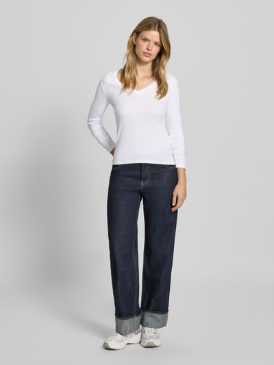 Levi's® Shirt met lange mouwen en labelstitching en V-hals Wit - 1