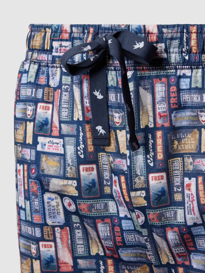 A Fish Named Fred Bermudas mit Allover-Muster Blau 2