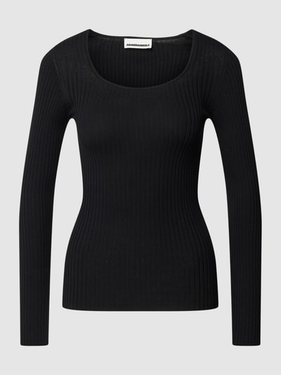 Armedangels Longsleeve in Strick-Optik Modell 'ALAANIA' Black 2