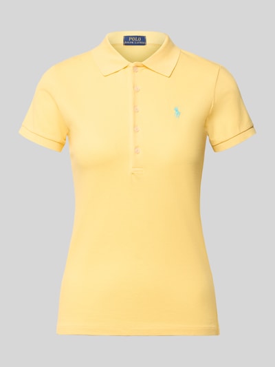 Polo Ralph Lauren regular fit poloshirt van katoenmix model 'JULIE' Lichtgeel - 2
