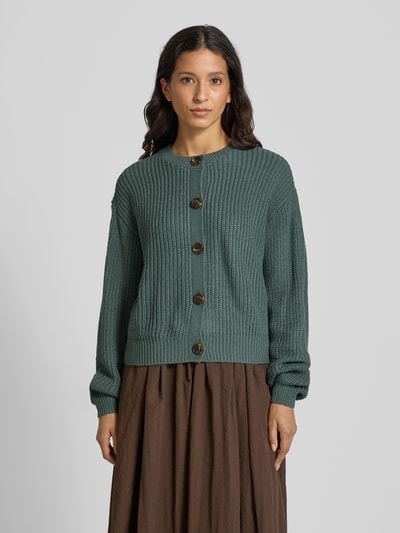 Vero Moda Relaxed Fit Strickjacke mit einreihiger Knopfleiste Modell 'LEA' Schilf 4