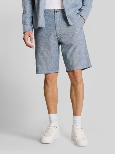 Tom Tailor Denim Regular Fit Bermuda aus Leinen-Baumwolle-Mix Marine Melange 4