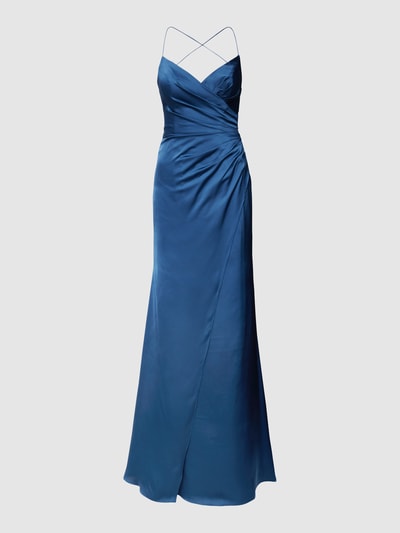 Luxuar Abendkleid in Wickel-Optik Rauchblau 2