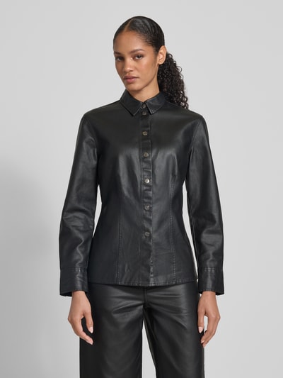 Jake*s Casual Hemdbluse mit Knopfleiste Black 4