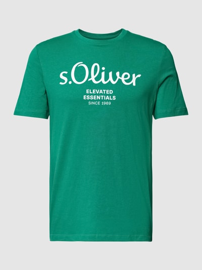 s.Oliver RED LABEL T-shirt met labelprint Groen - 2