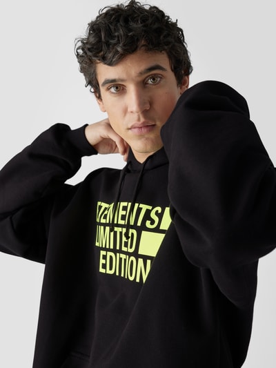 VETEMENTS Oversized Hoodie mit Label-Print Schwarz 3