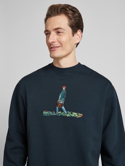 Forét Regular Fit Sweatshirt mit Rundhalsausschnitt Modell 'HUNT' Marine 3