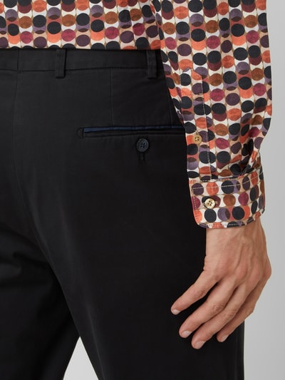 Hiltl Regular fit chino met stretch, model 'Peaker' Zwart - 3