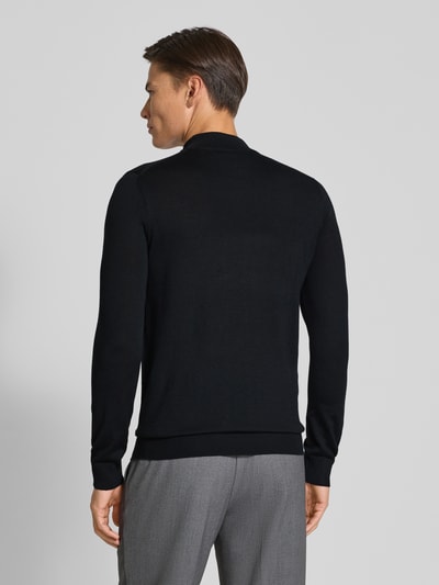 Christian Berg Men Gebreide pullover van een mix van merinowol met opstaande kraag Zwart - 5