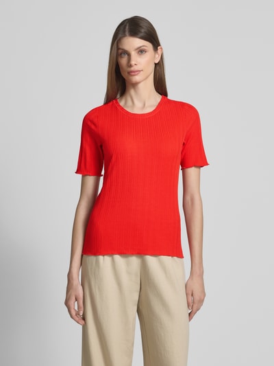 Smith and Soul T-shirt z okrągłym dekoltem i falistym wykończeniem Czerwony 4