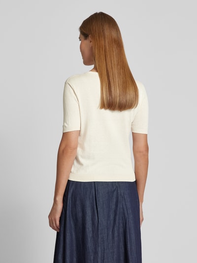 Weekend Max Mara Strickshirt mit Rundhalsausschnitt Modell 'ZIBETTO' Ecru 5