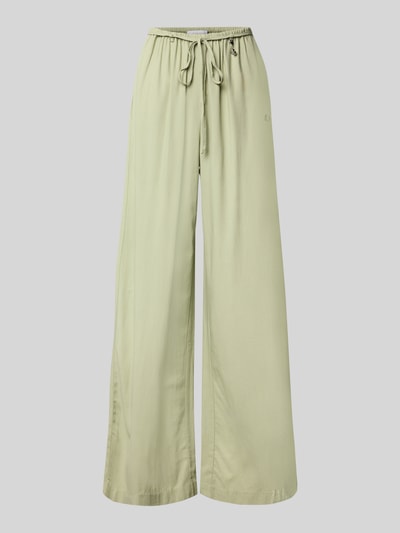 LeGer by Lena Gercke Wide leg stoffen broek van een mix van viscose en linnen, model 'Emelie' Rietgroen - 2