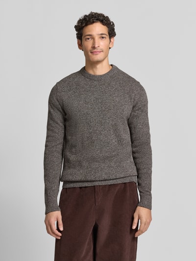 Barbour Pullover aus Woll-Seide-Mix mit Rundhalsausschnitt Modell 'TISBURY' Taupe 4