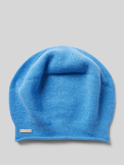 Seeberger Kaschmir-Beanie mit Label-Detail Blau 1