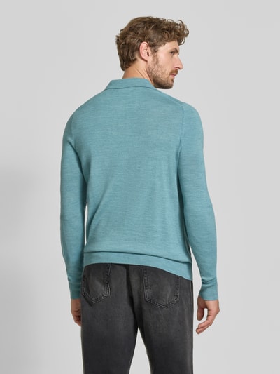 Christian Berg Men Regular Fit Poloshirt aus Woll-Mix Schilf Melange 5