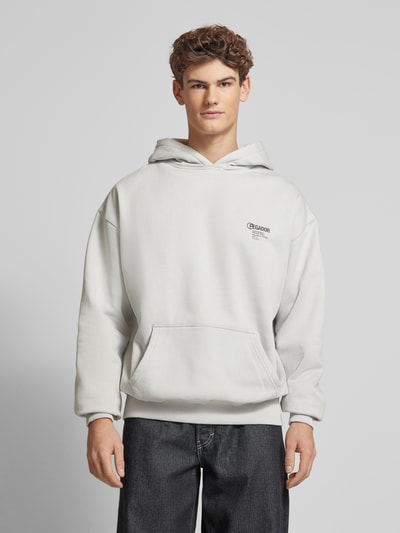 Pegador Oversized Hoodie mit Label-Print Modell 'MAHAN' Hellgrau 4