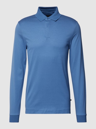 BOSS Poloshirt met lange mouwen, model 'Pleins' Bleu - 2