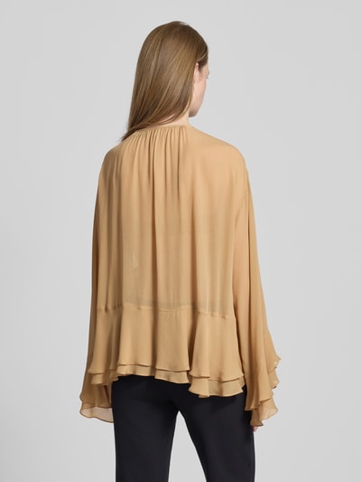Marella Schluppenbluse aus reiner Viskose Modell 'PRISCA' Camel 5