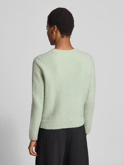 BOSS Sweter o kroju relaxed fit z mieszanki wełny model 'Febisana' Limonkowy 5