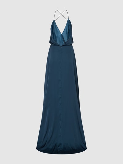 Unique Abendkleid mit Gehschlitz Petrol 3