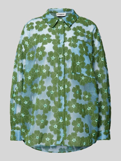 Essentiel Semi-transparante blouse met bloemenmotief Groen - 2