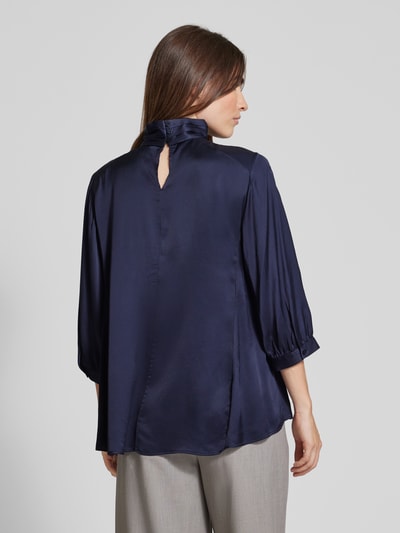 Milano Italy Regular fit blouse met opstaande kraag Donkerblauw - 5