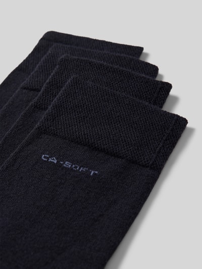 camano Socken mit Label-Stitching  im 3er-Pack Dunkelblau 2