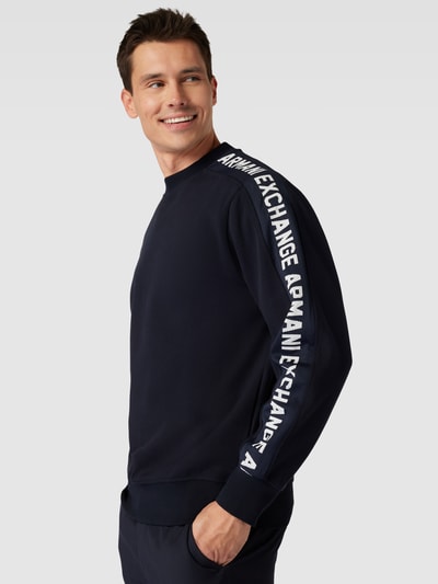 ARMANI EXCHANGE Sweatshirt met labelstitching Donkerblauw - 3