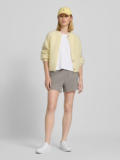 Polo Ralph Lauren Sweatshorts mit ausgefranstem Saum und Gesäßtasche Mittelgrau Melange 1