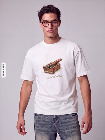 Don´t Waste Culture Regular Fit T-Shirt aus reiner Baumwolle Modell 'NOMI' Offwhite 4