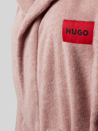 HUGO Badjas met labelpatch, model 'TERRY' Roze - 2