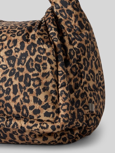 MADS NØRGAARD Schoudertas met logopatch, model 'Pillow' Middenbruin - 3