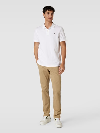 Gant Poloshirt mit Label-Stitching Modell 'SHIELD' Weiss 1