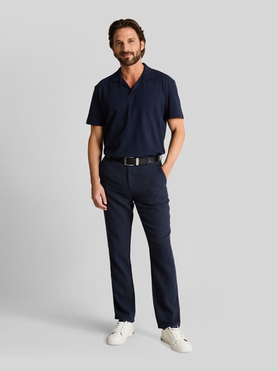Tom Tailor Regular Fit Poloshirt aus Baumwoll-Mix mit Resortkragen Marine 1