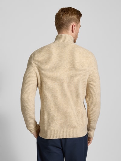 MCNEAL Strickpullover mit Woll-Anteil und Troyer-Kragen Beige Melange 5