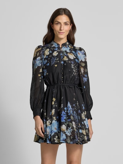 Forever New A-Linie Cocktailkleid aus Lyocell-Mix mit Leinen-Anteil Modell 'Vienna' Dunkelblau 4