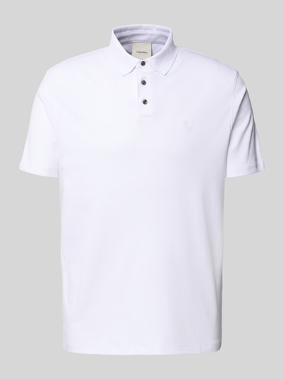 CK Calvin Klein Relaxed Fit Poloshirt mit Logo-Stitching Modell 'SUPIMA' Weiss 2