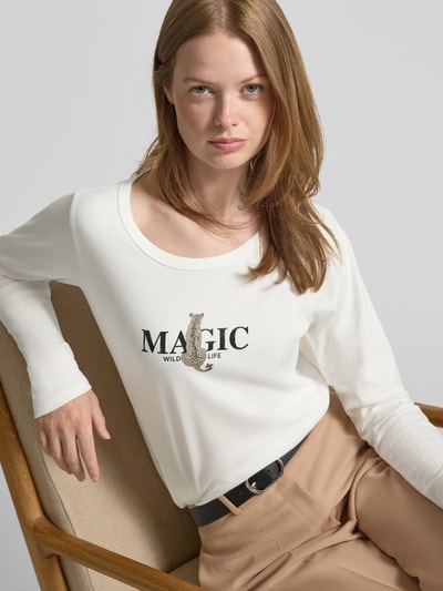 monari Longsleeve mit Label-Print Offwhite 3